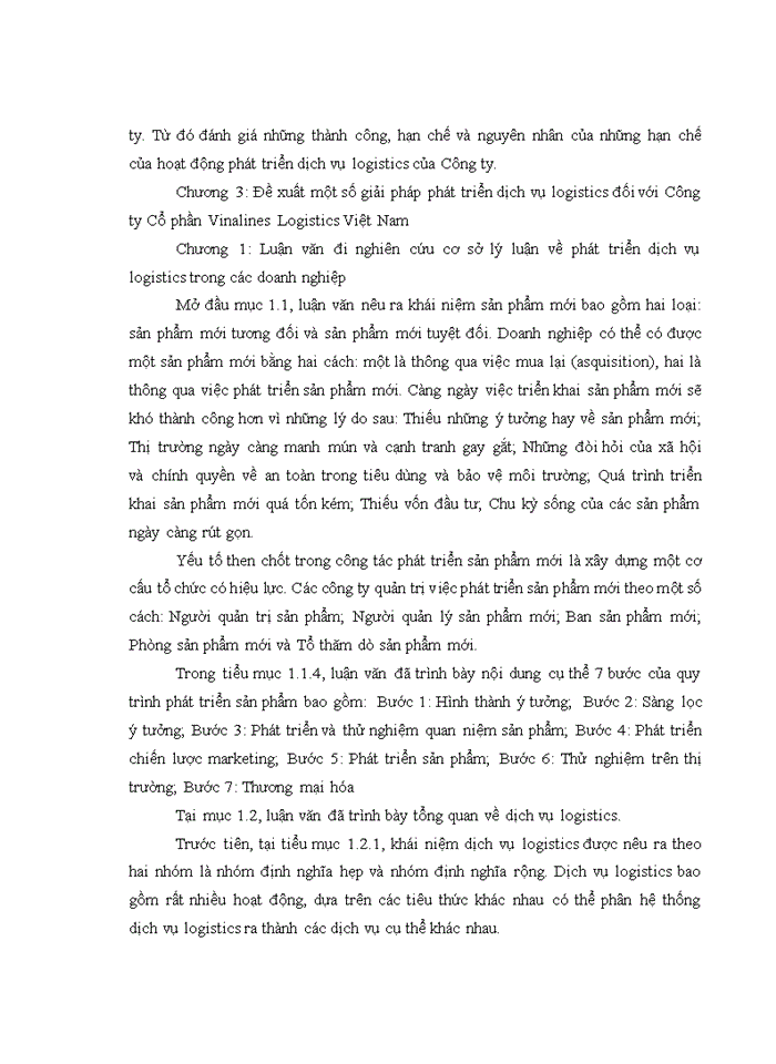 image for page Giải pháp phát triển dịch vụ logistics của công ty cổ phần vinalines logistics việt nam