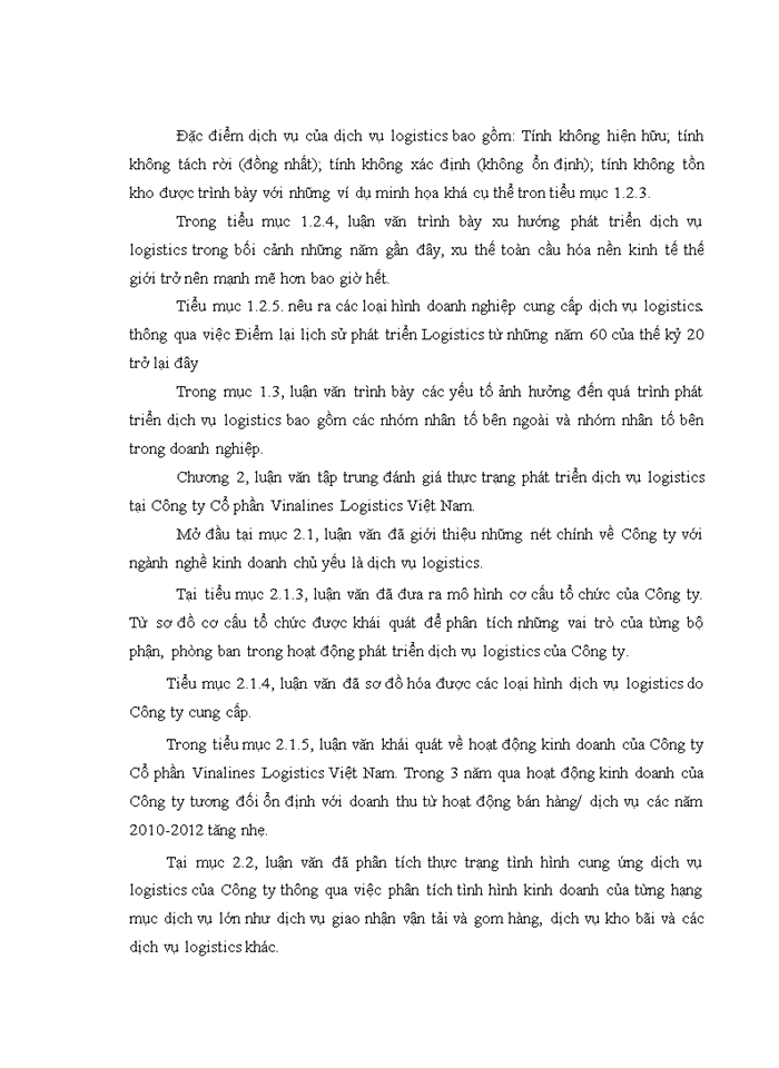 image for page Giải pháp phát triển dịch vụ logistics của công ty cổ phần vinalines logistics việt nam