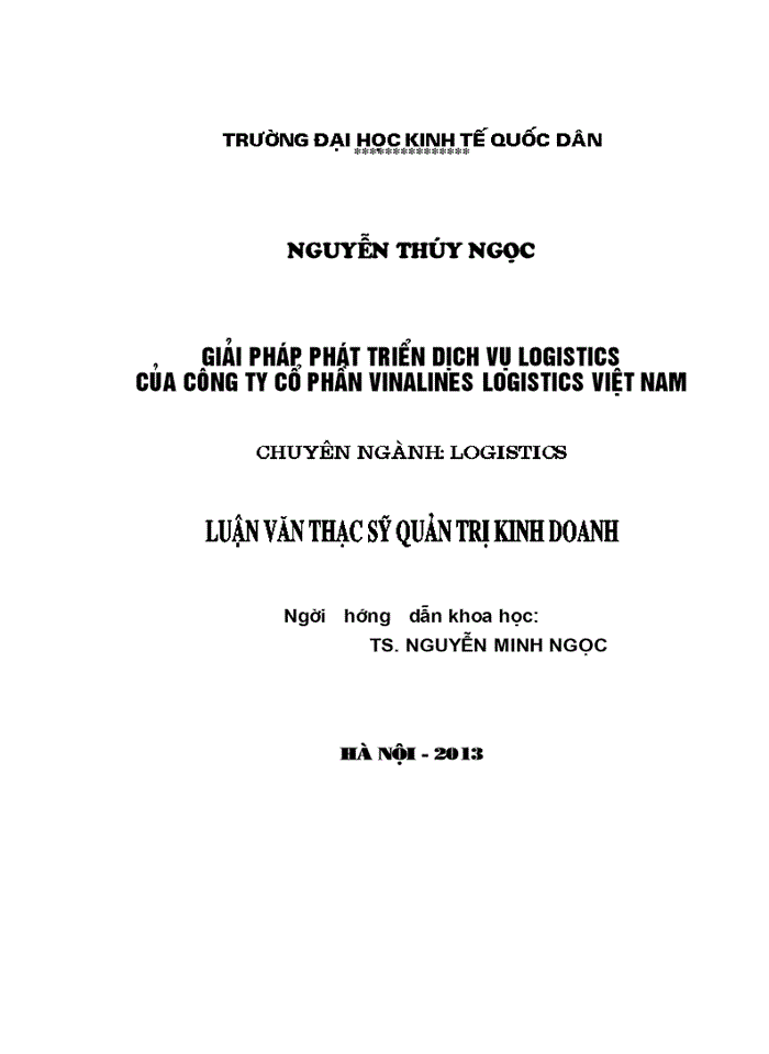 image for page Giải pháp phát triển dịch vụ logistics của công ty cổ phần vinalines logistics việt nam