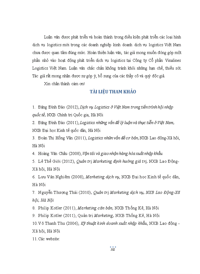 image for page Giải pháp phát triển dịch vụ logistics của công ty cổ phần vinalines logistics việt nam