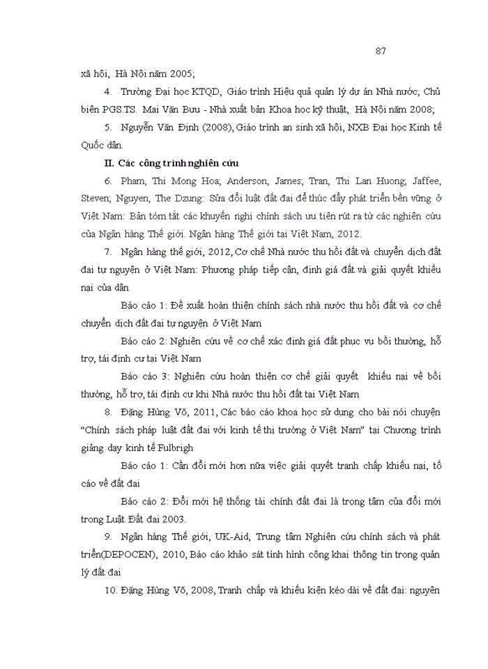 image for page Hoàn thiện các công cụ chính sách bồi thường, hỗ trợ, tái định cư khi Nhà nước thu hồi đất trên địa bàn thành phố Vinh, tỉnh Nghệ An