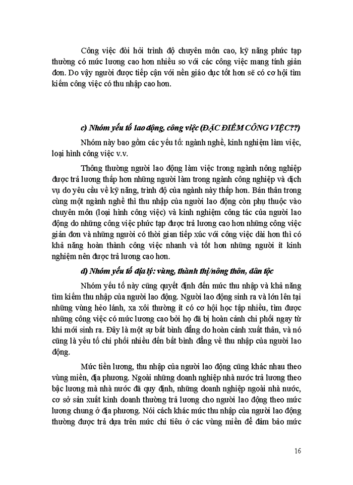 image for page Phân tích ảnh hưởng của các yếu tố đến sự khác biệt của thu nhập