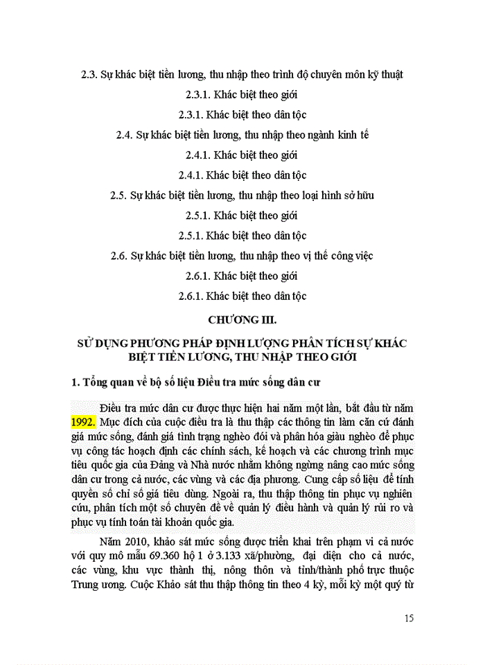 image for page Phân tích ảnh hưởng của các yếu tố đến sự khác biệt của thu nhập