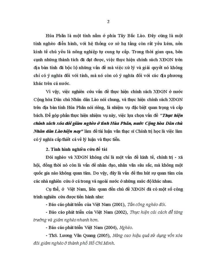 image for page Thực hiện chính sách xóa đói giảm nghèo ở tỉnh Hủa Phăn, nước Cộng hòa Dân chủ Nhân dân Lào hiện nay