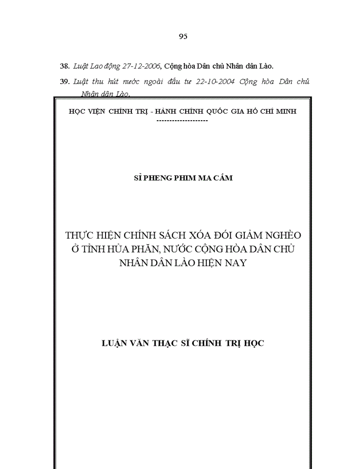 image for page Thực hiện chính sách xóa đói giảm nghèo ở tỉnh Hủa Phăn, nước Cộng hòa Dân chủ Nhân dân Lào hiện nay