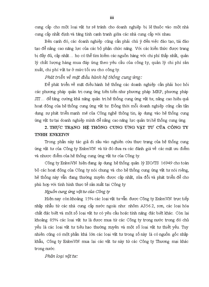 image for page Phát triển hệ thống cung ứng vật tư của công ty TNHH ENKEI VIỆT NAM