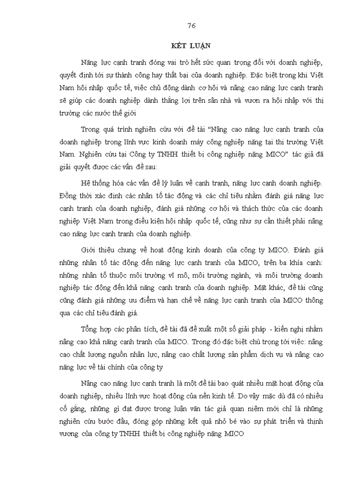 image for page Nâng cao năng lực cạnh tranh của doanh nghiệp trong lĩnh vực kinh doanh máy công nghiệp nặng tại thị trường việt nam. nghiên cứu tại công ty trách nhiệm hữu hạn thiết bị công nghiệp nặng mico (mico group)