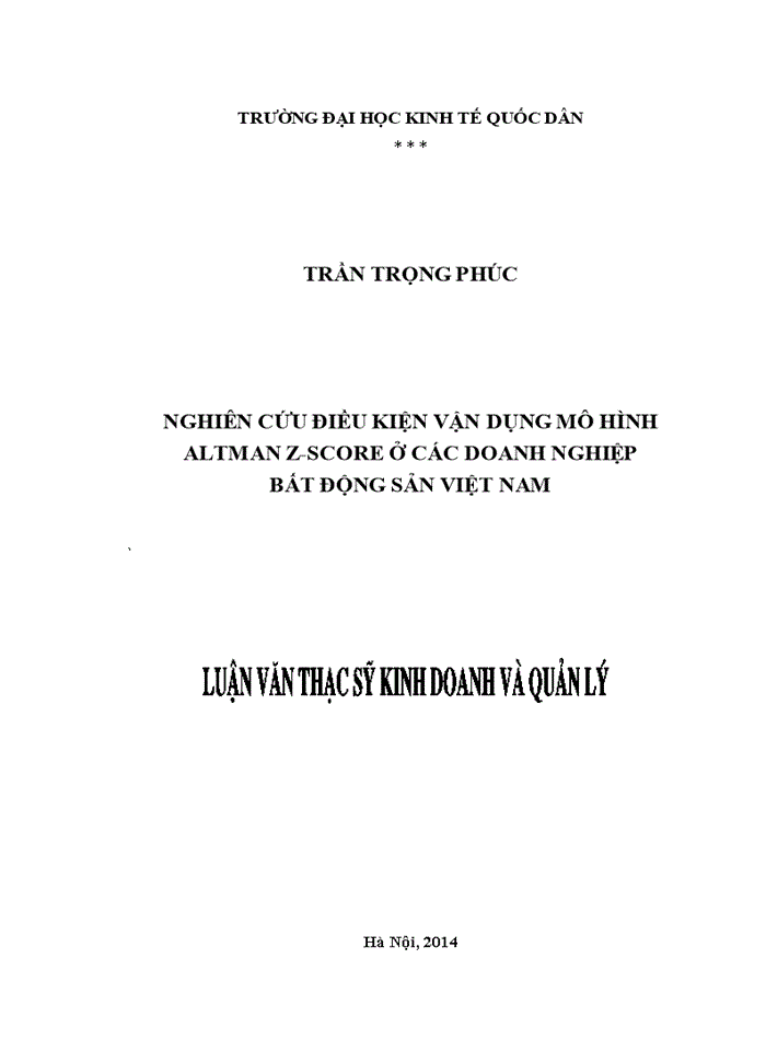 ứNg dụng mô hình z score trong xếp hạng tín dụng khách hàng doanh nghiệp tại