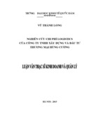 Nghiên cứu chi phí logistics của công ty tnhh xây dựng và đầu tư thương mại hùng cường