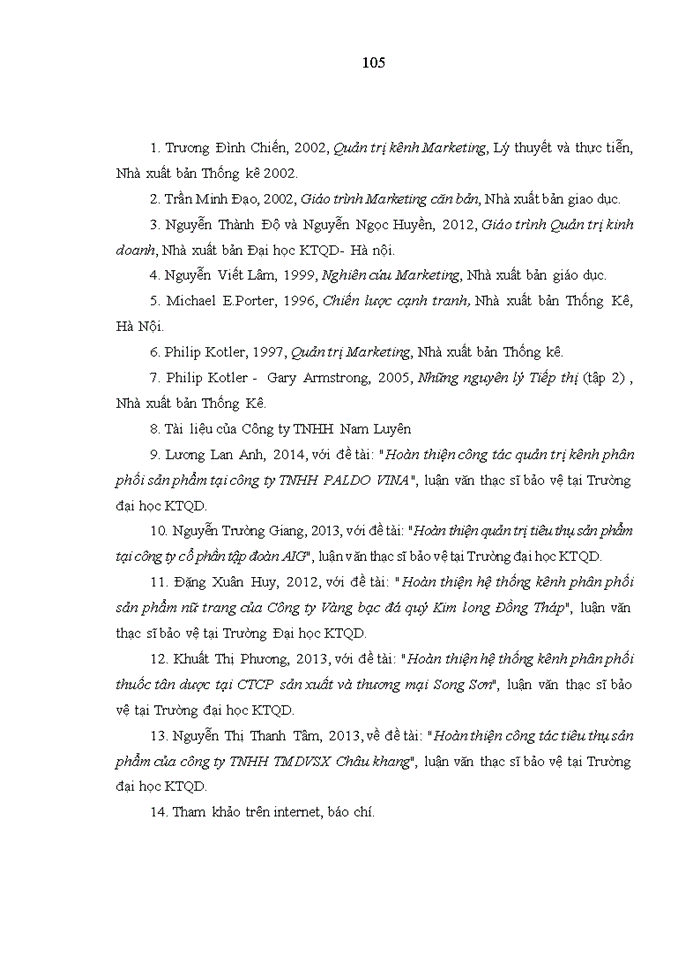 image for page Hoàn thiện công tác quản lý kênh phân phối sản phẩm của Công ty TNHH Nam Luyên