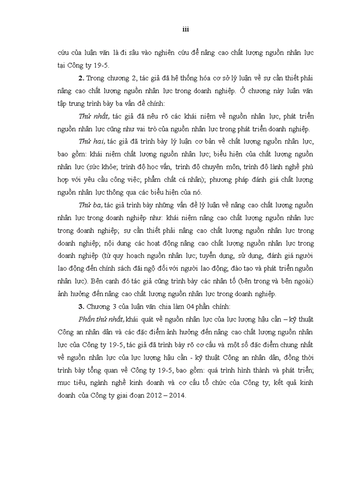 image for page Nâng cao chất lượng nguồn nhân lực tại Công ty 19-5, Tổng cục Hậu cần – Kỹ thuật, Bộ Công an