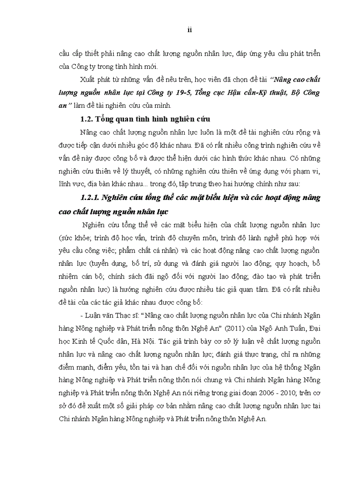 image for page Nâng cao chất lượng nguồn nhân lực tại Công ty 19-5, Tổng cục Hậu cần – Kỹ thuật, Bộ Công an