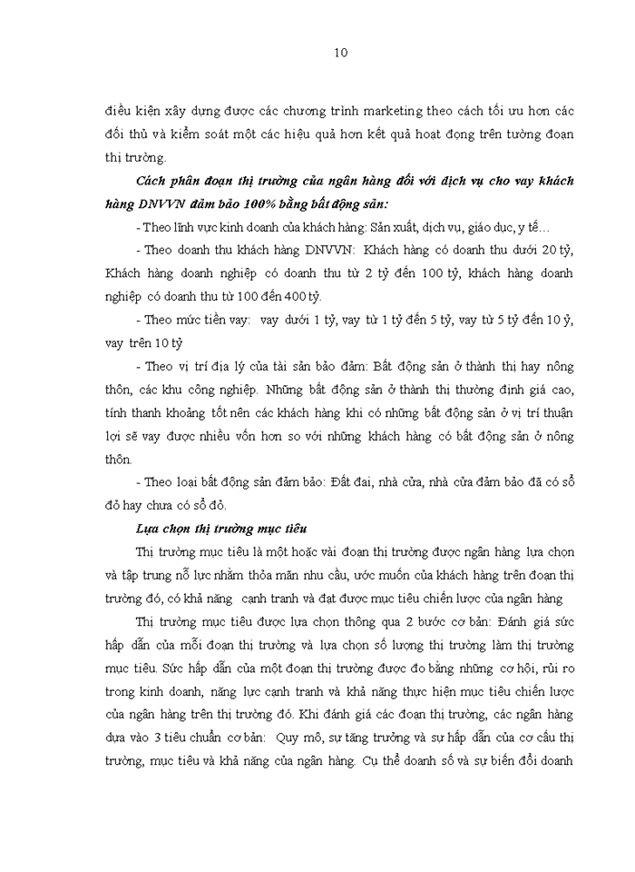 image for page Marketing dịch vụ cho vay khách hàng doanh nghiệp vừa và nhỏ (DNVVN) được đảm bảo 100% bằng bất động sản tại Ngân hàng TMCP Việt Nam Thịnh Vượng(VPBank)