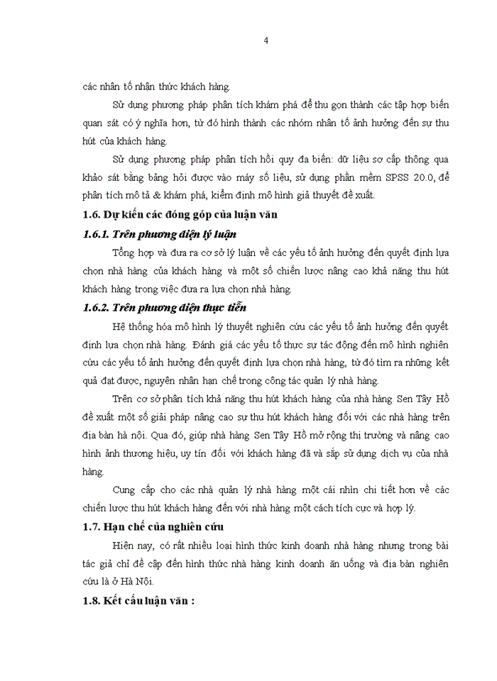 image for page Yếu tố ảnh hưởng đến quyết định lựa chọn nhà hàng (restaurant) của khách: nghiên cứu tại nhà hàng sen TÂY HỒ - HÀ NỘI