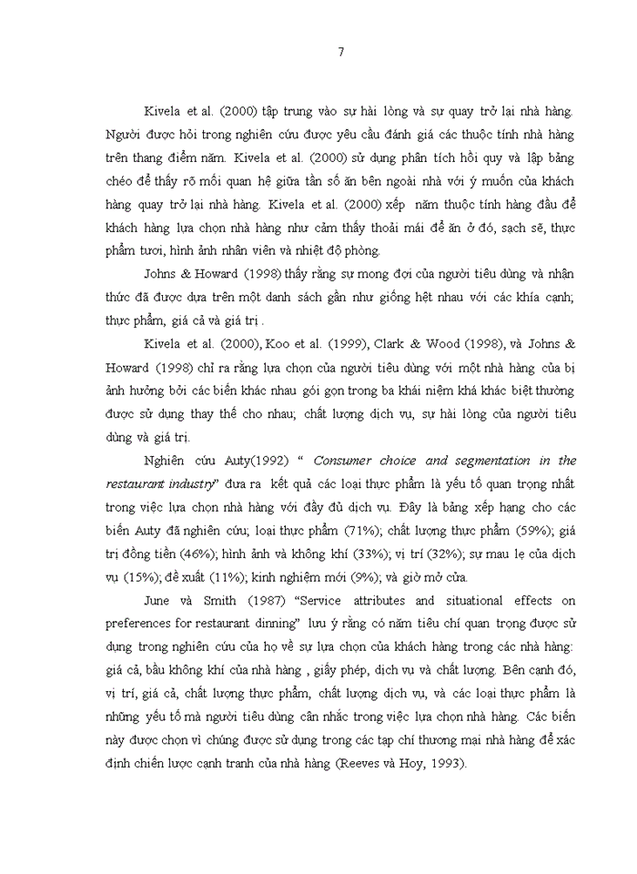 image for page Yếu tố ảnh hưởng đến quyết định lựa chọn nhà hàng (restaurant) của khách: nghiên cứu tại nhà hàng sen TÂY HỒ - HÀ NỘI