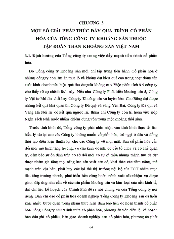 image for page Giải pháp thúc đẩy quả trình cổ phần hóa tại tổng công ty khoáng sản thuộc tập đoàn than khoáng sản VIỆT NAM