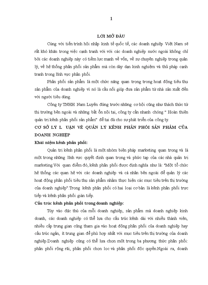 image for page Hoàn thiện công tác quản lý kênh phân phối sản phẩm của công ty tnhh nam luyên