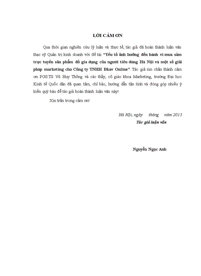 image for page Yếu tố ảnh hưởng đến hành vi mua sắm trực tuyến sản phẩm đồ gia dụng của người tiêu dùng hà nội và một số giải pháp marketing cho công ty TNHH BKAV ONLINE