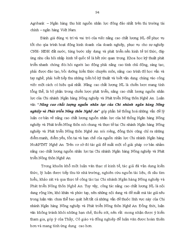 image for page Nâng cao chất lượng nguồn nhân lực của chi nhánh ngân hàng nông nghiệp và phát triển nông thôn Nghệ An