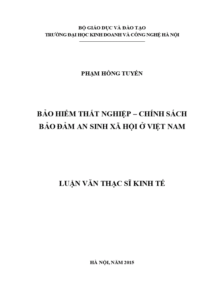 Bảo hiểm thất nghiệp – chính sách bảo đảm an sinh xã hội ở VIỆT NAM