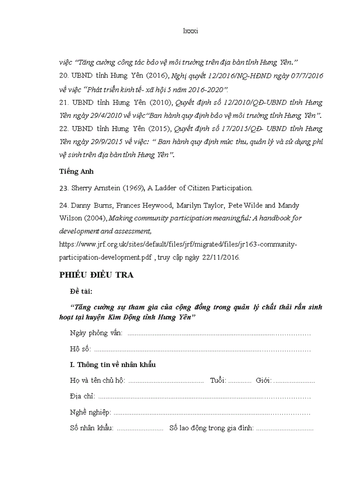 image for page Tăng cường sự tham gia của cộng đồng trong quản lý chất thải rắn sinh hoạt trên địa bàn huyện kim động tỉnh hưng yên