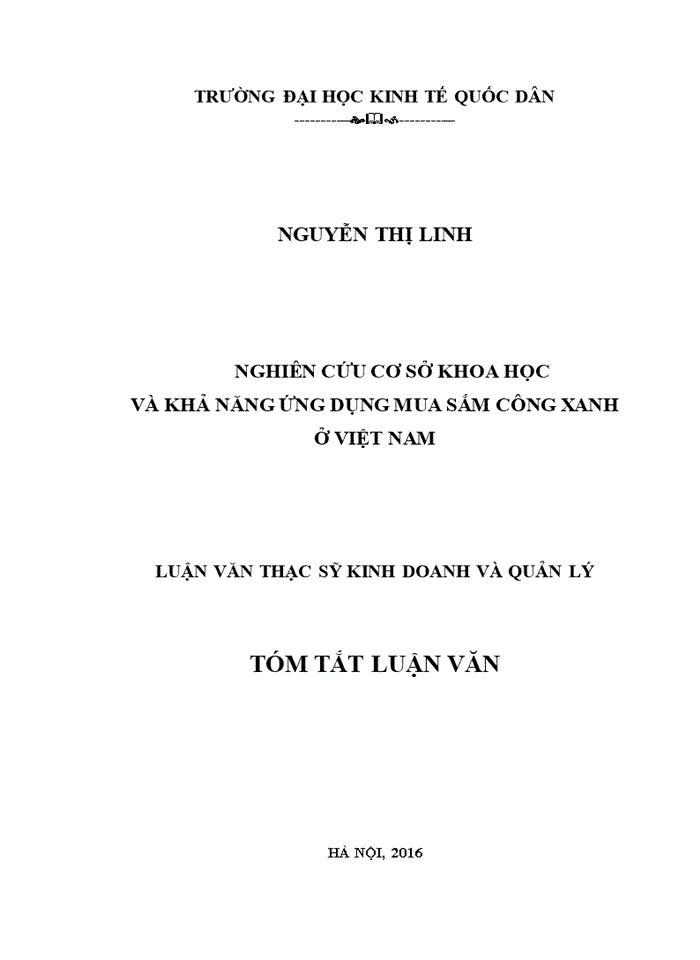 image for page Nghiên cứu cơ sở khoa học và khả năng ứng dụng mua sắm công xanh ở việt nam