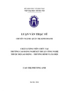 Chất lượng viên chức tại trường cao đẳng nghề kỹ thuật công nghệ thuộc bộ lao động – thương binh và xã hội