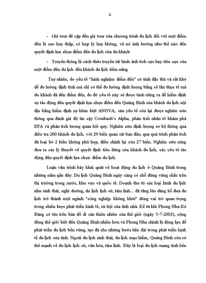 image for page Nghiên cứu các yếu tố ảnh hưởng đến quyết định lựa chọn điểm đến quảng bình của khách du lịch nội địa