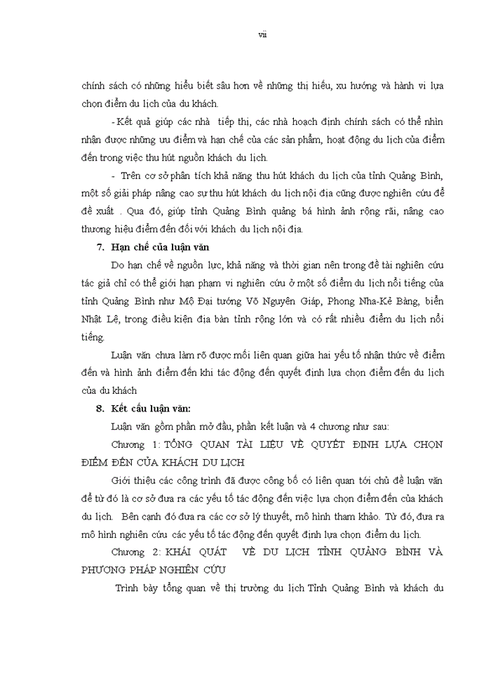 image for page Nghiên cứu các yếu tố ảnh hưởng đến quyết định lựa chọn điểm đến quảng bình của khách du lịch nội địa