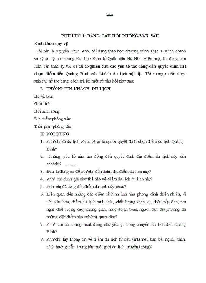 image for page Nghiên cứu các yếu tố ảnh hưởng đến quyết định lựa chọn điểm đến quảng bình của khách du lịch nội địa