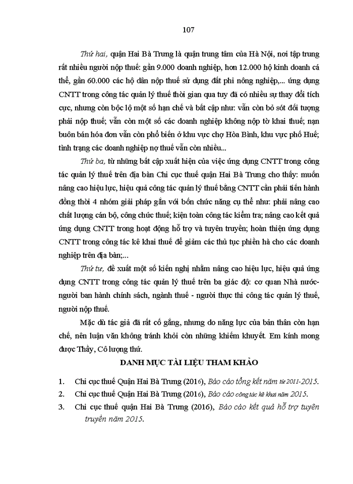 image for page Ứng dụng công nghệ thông tin trong quản lý thuế tại chi cục thuế quận hai bà trưng, thành phố hà nội