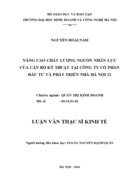 Nâng cao chất lượng nguồn nhân lực của cán bộ kỹ thuật tại công ty cổ phần đầu tư và phát triển nhà hà nội 22