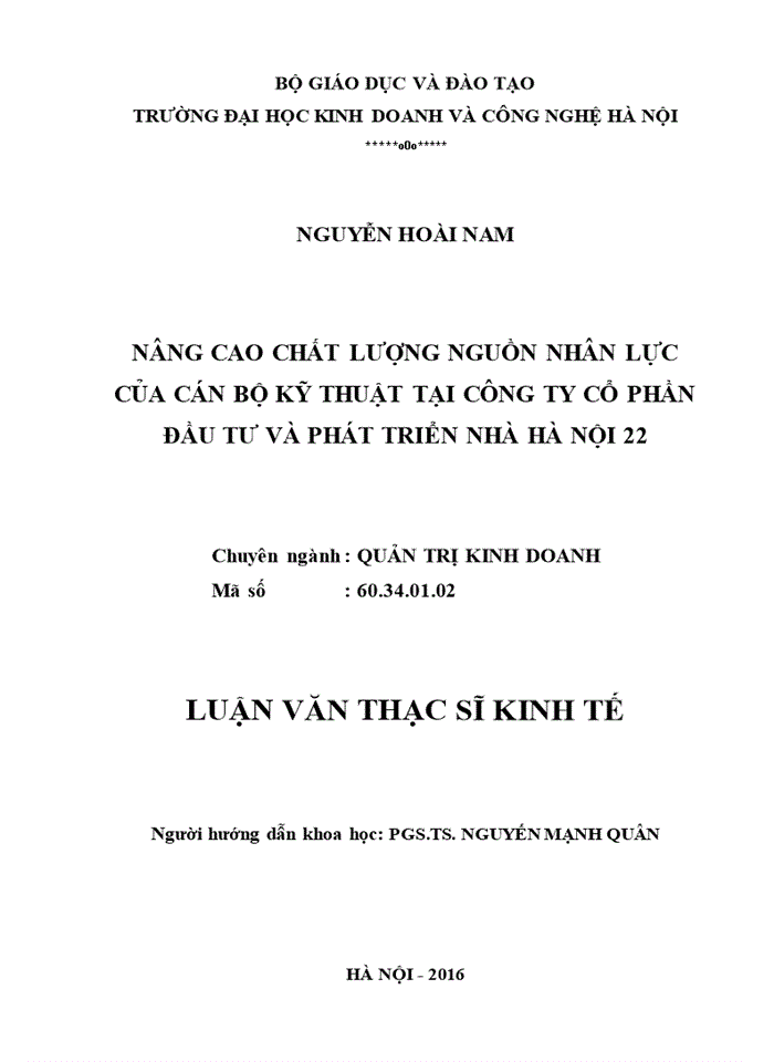 image for page Nâng cao chất lượng nguồn nhân lực của cán bộ kỹ thuật tại công ty cổ phần đầu tư và phát triển nhà hà nội 22