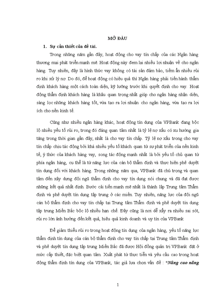 image for page Nâng cao năng lực của cán bộ thẩm định cho vay tín chấp tại trung tâm thẩm định và phê duyệt tín dụng tập trung miền bắc - ngân hàng tmcp việt nam thịnh vượng