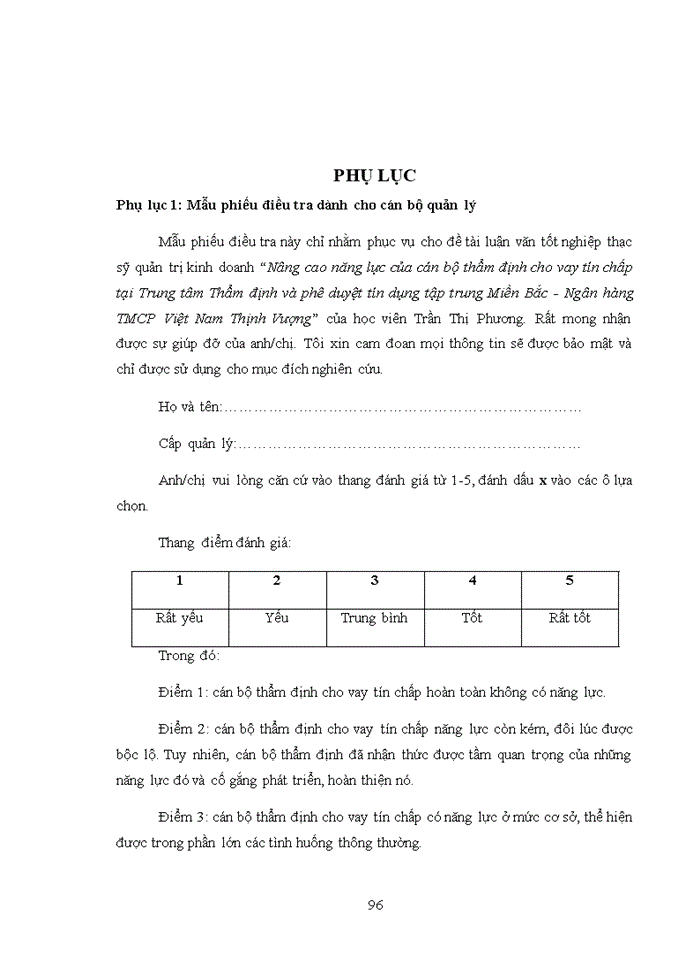 image for page Nâng cao năng lực của cán bộ thẩm định cho vay tín chấp tại trung tâm thẩm định và phê duyệt tín dụng tập trung miền bắc - ngân hàng tmcp việt nam thịnh vượng