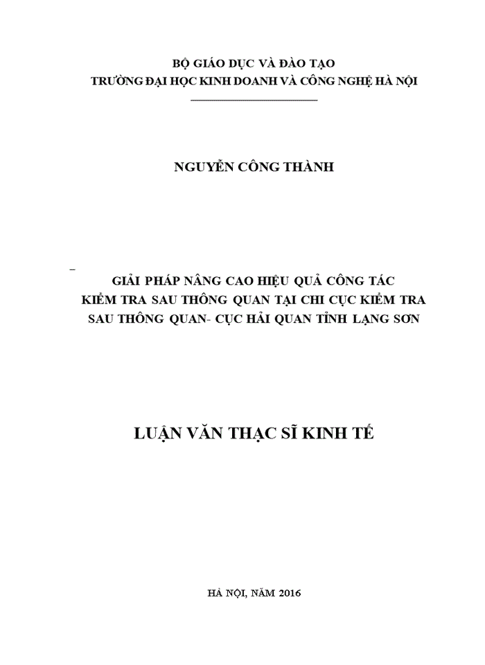 image for page Giải pháp nâng cao hiệu quả công tác kiểm tra sau thông quan tại chi cục kiểm tra sau thông quan- cục hải quan tỉnh lạng sơn