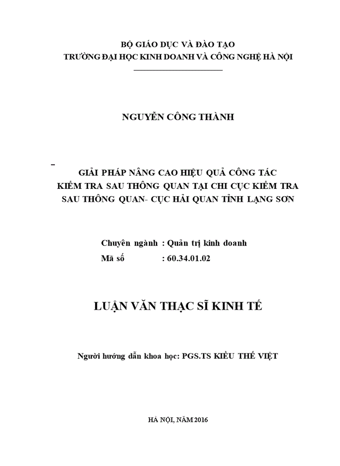 image for page Giải pháp nâng cao hiệu quả công tác kiểm tra sau thông quan tại chi cục kiểm tra sau thông quan- cục hải quan tỉnh lạng sơn