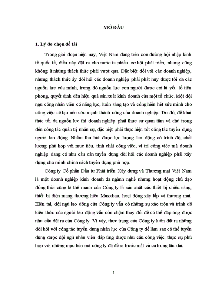 image for page Thực trạng và một số giải pháp nhằm hoàn thiện công tác tuyển dụng nhân lực tại công ty cổ phần đầu tư phát triển xây dựng và thương mại việt nam