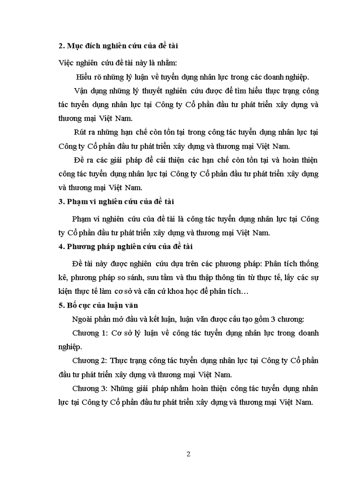 image for page Thực trạng và một số giải pháp nhằm hoàn thiện công tác tuyển dụng nhân lực tại công ty cổ phần đầu tư phát triển xây dựng và thương mại việt nam