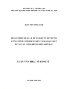 Hoàn thiện quản lý dự án đầu tư xây dựng công trình lưới điện 220kv tại ban quản lý dự án các công trình điện miền bắc
