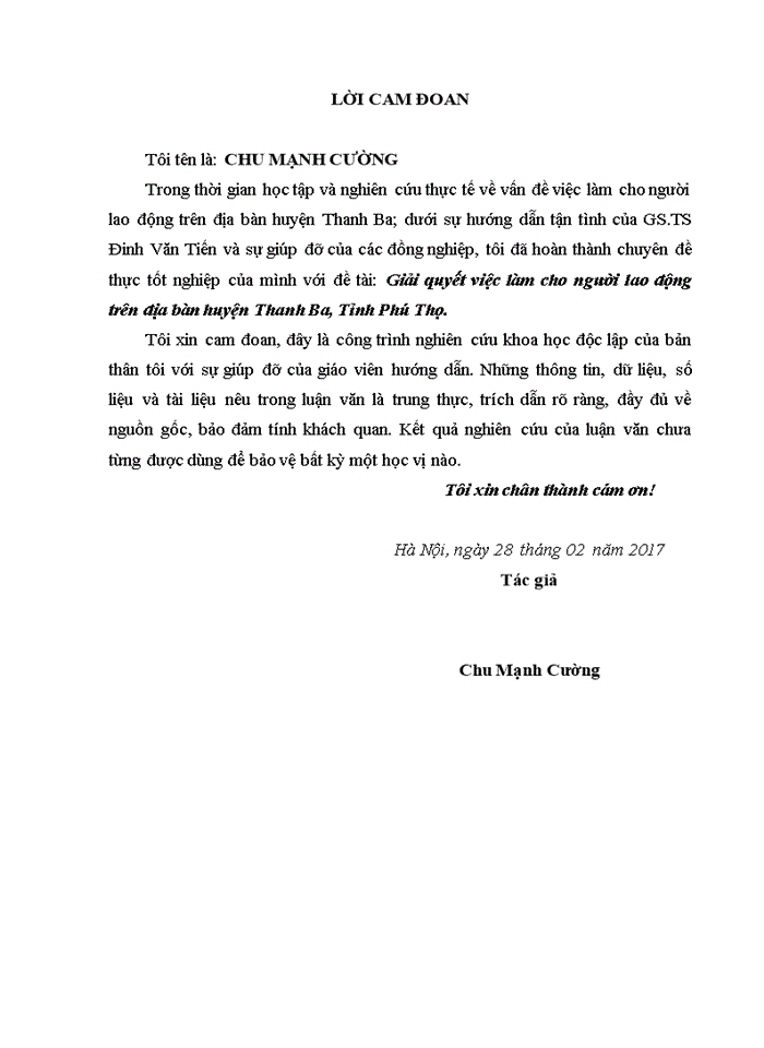 image for page Giải quyết việc làm cho người lao động trên địa bàn huyện thanh ba, tỉnh phú thọ