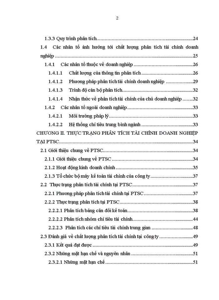 image for page Nâng cao chất lượng phân tích tài chính doanh nghiệp tại Tổng công ty cổ phần Dịch vụ kỹ thuật dầu khí