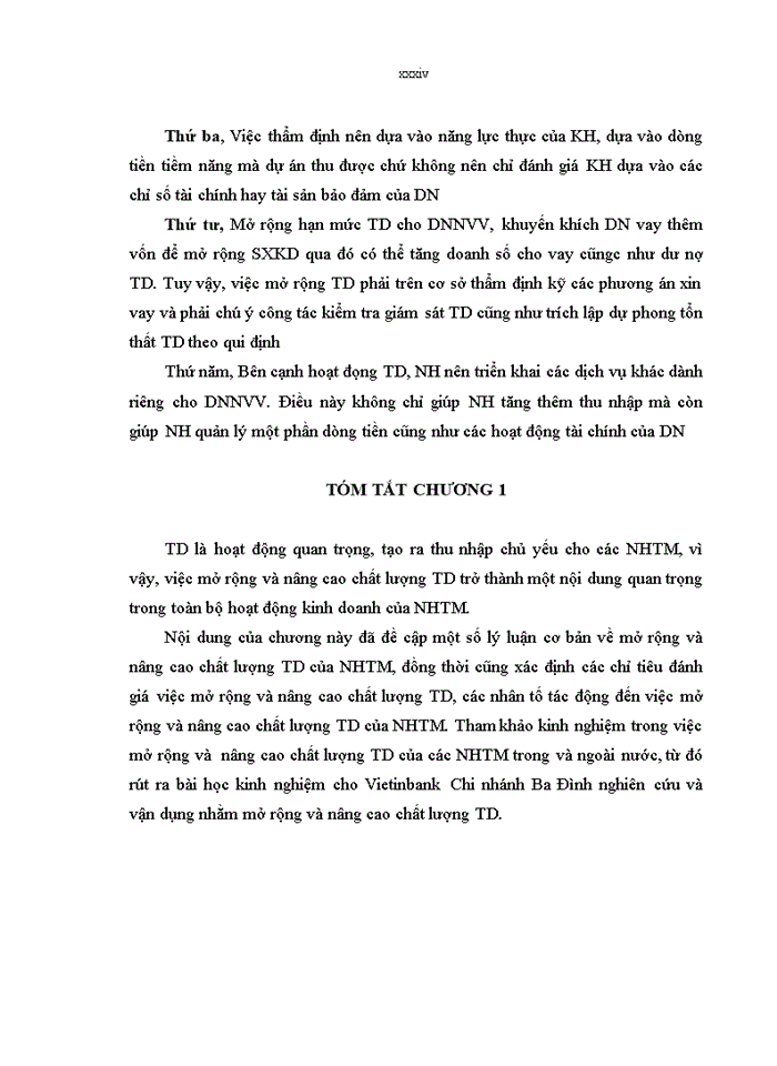 image for page Giải pháp mở rộng và nâng cao chất lượng tín dụng đối với doanh nghiệp nhỏ và vừa tại Ngân hàng TMCP Công Thương Việt Nam – Chi nhánh Ba Đình
