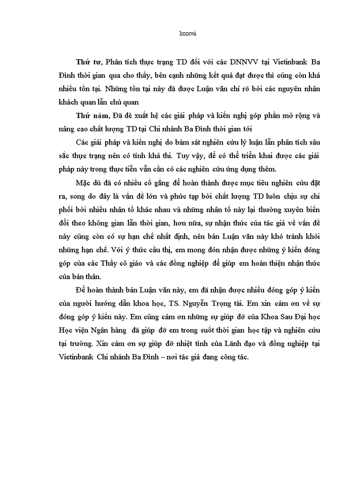 image for page Giải pháp mở rộng và nâng cao chất lượng tín dụng đối với doanh nghiệp nhỏ và vừa tại Ngân hàng TMCP Công Thương Việt Nam – Chi nhánh Ba Đình
