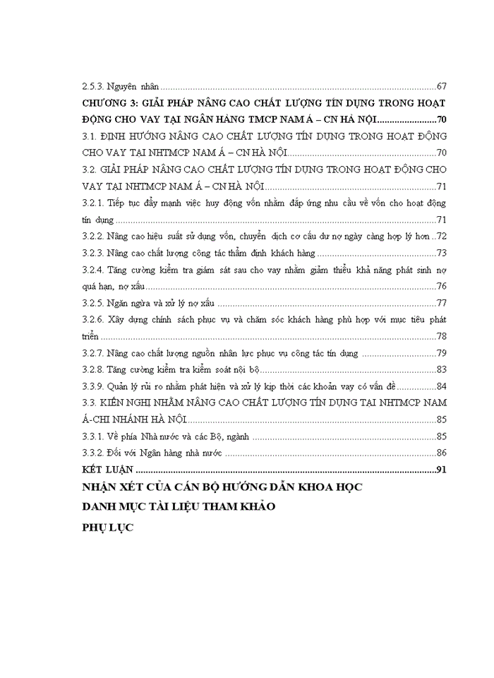 image for page Giải pháp nâng cao chất lượng tín dụng tại NHTMCP Nam Á – CN Hà Nội