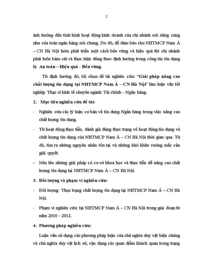 image for page Giải pháp nâng cao chất lượng tín dụng tại NHTMCP Nam Á – CN Hà Nội