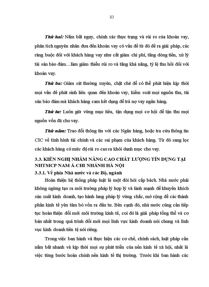 image for page Giải pháp nâng cao chất lượng tín dụng tại NHTMCP Nam Á – CN Hà Nội