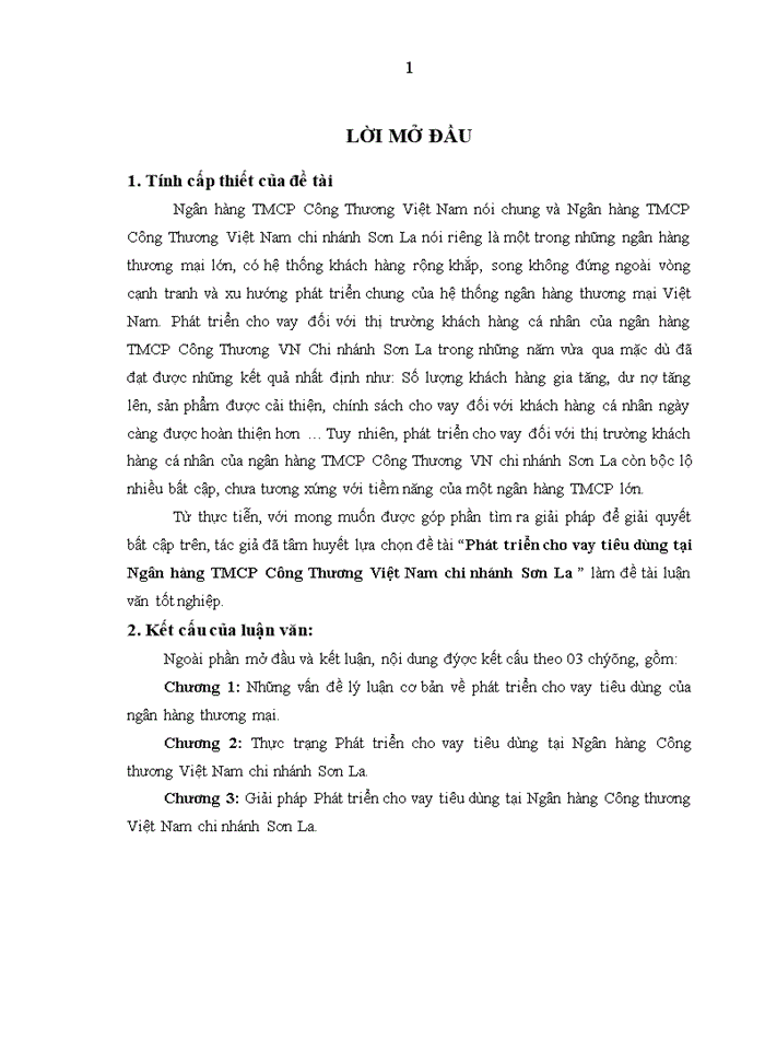 image for page Giải pháp phát triển cho vay tiêu dùng tại ngân hàng tmcp công thương việt nam chi nhánh SƠN LA