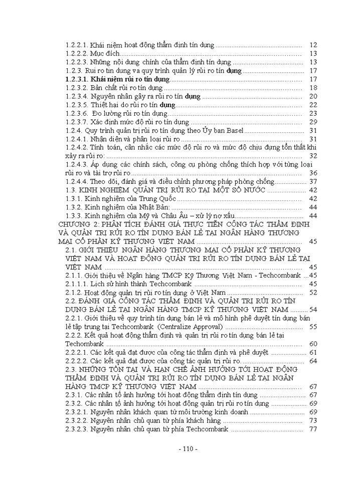 image for page Nâng cao chất lượng thẩm định và quản trị rủi ro tín dụng bán lẻ tại Ngân hàng thương mại cổ phần Kỹ Thương Việt Nam