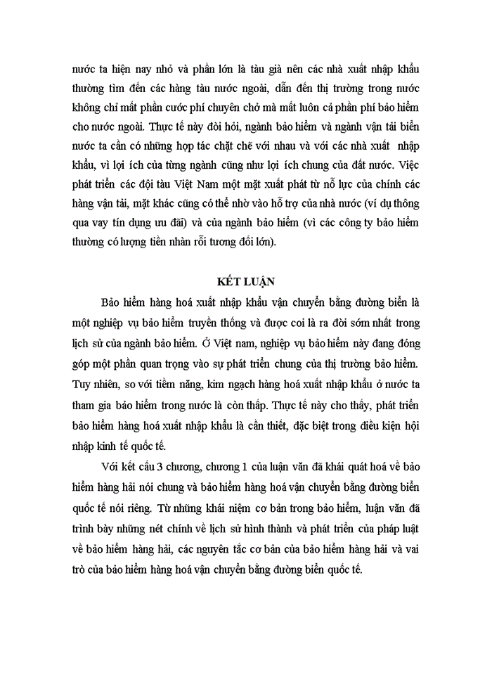 image for page Bảo hiểm hàng hóa xuất nhập khẩu vận chuyển bằng đường biển trên thị trường bảo hiểm Việt Nam trong điều kiện hội nhập kinh tế quốc tế - thực trạng và giải pháp